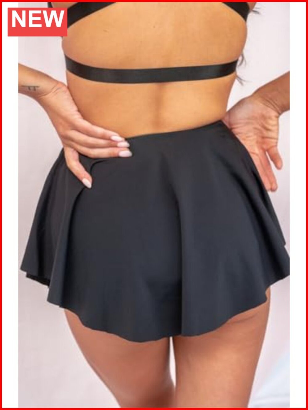 High Waisted Ruffle Mini Skort with Built-in Shorts for Dance & Workout - Picture 4 of 6
